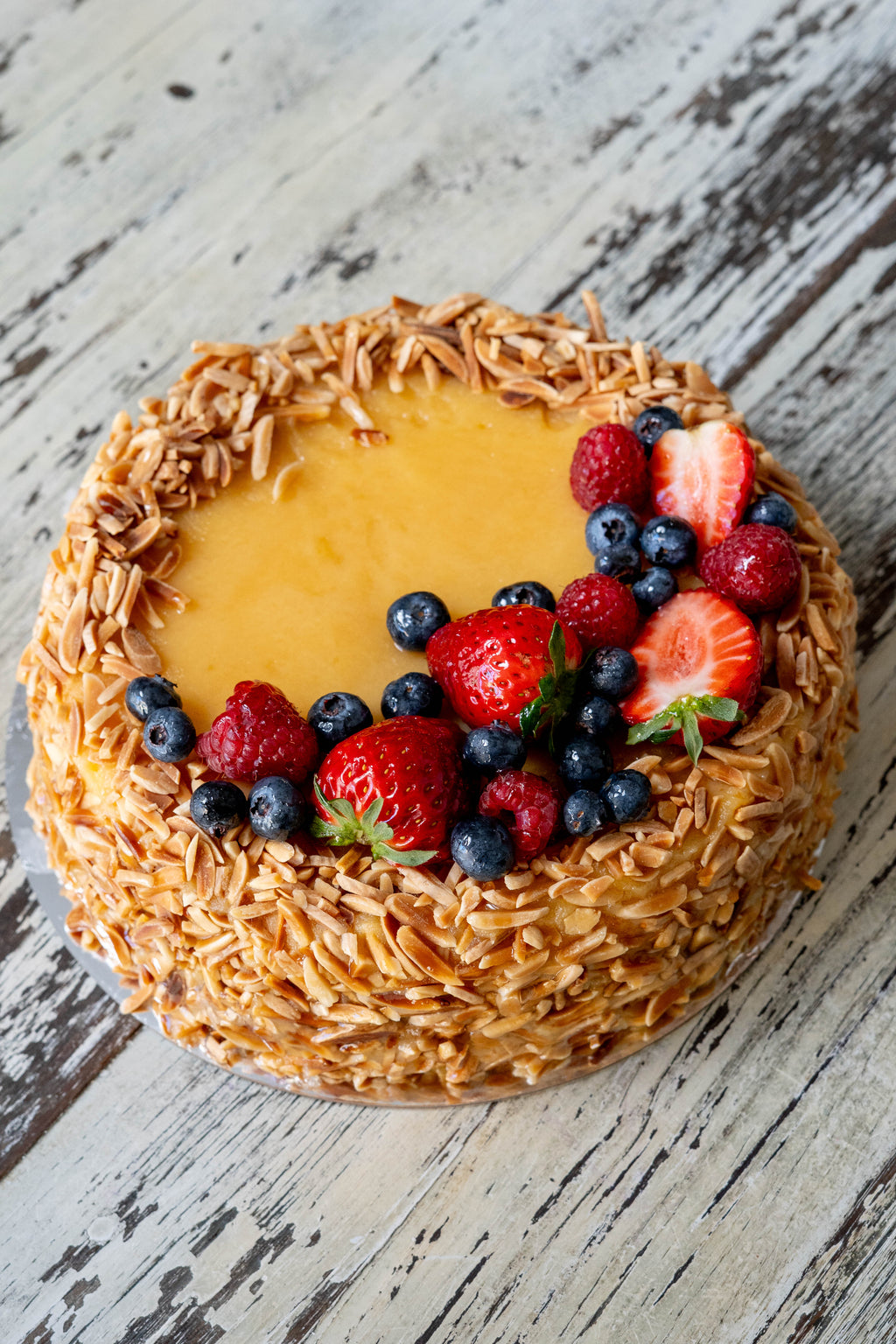 Traditional Portuguese Sponge Cake w/ Egg Jam & Almonds