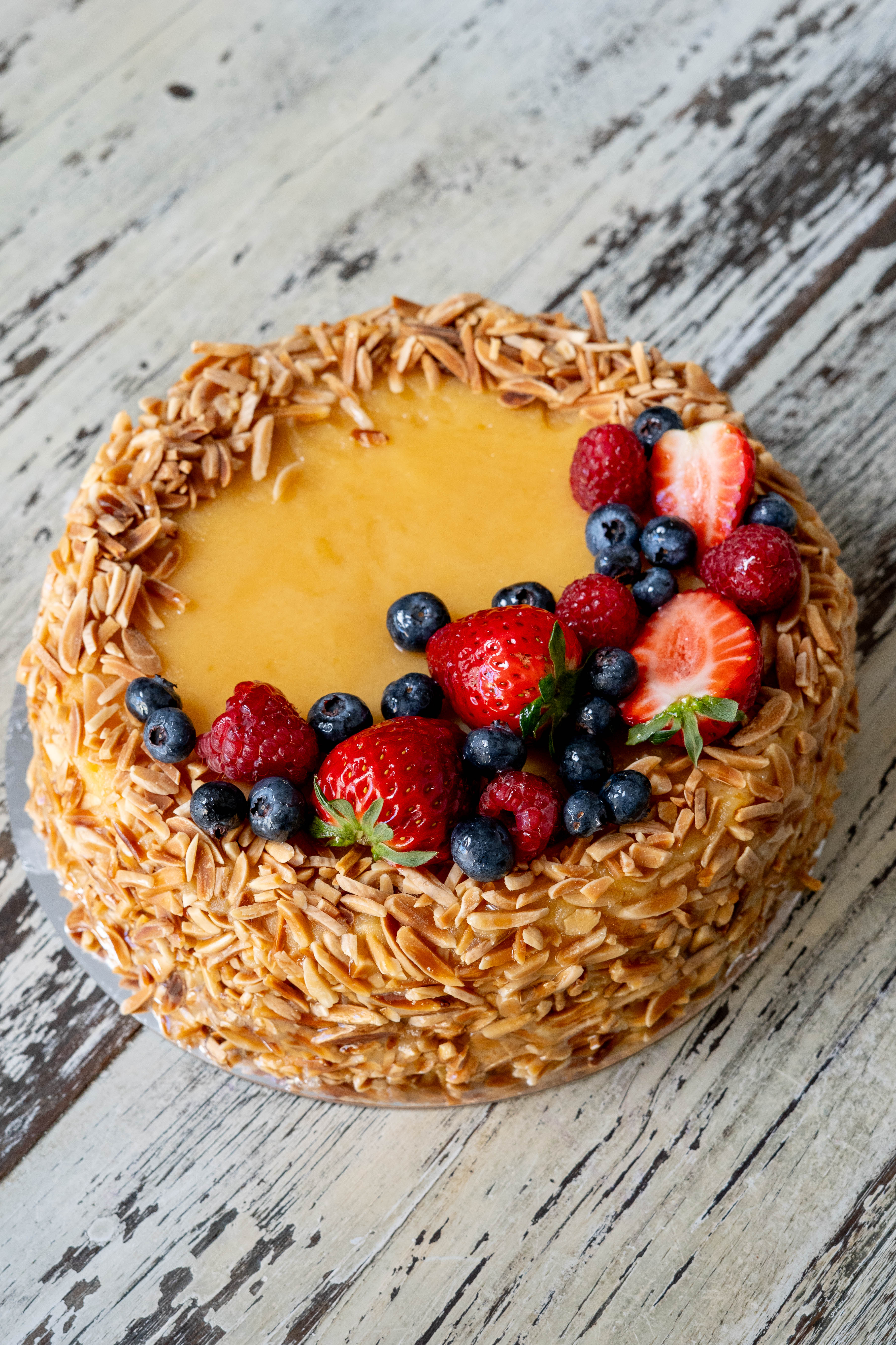 Traditional Portuguese Sponge Cake w/ Egg Jam & Almonds